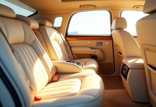 ロールスロイスの豪華な内装が徹底的にクリーニングされ、完璧な状態